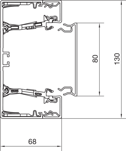 Geräteeinbaukanal Kst 130x68mm gra-sw RAL9011 GEB-K gra/sw unbeh 6900qmm