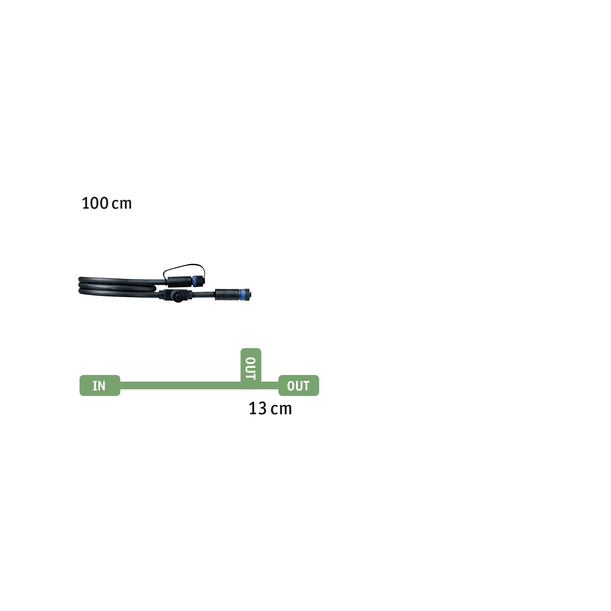 Verbindungskabel Plug+Shine sw 2x1,5qmm 1000mm