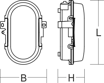 LED-Ovalanbauleuchte 8,5W 4000K 740lm gr Konv IP44 171x123x70mm