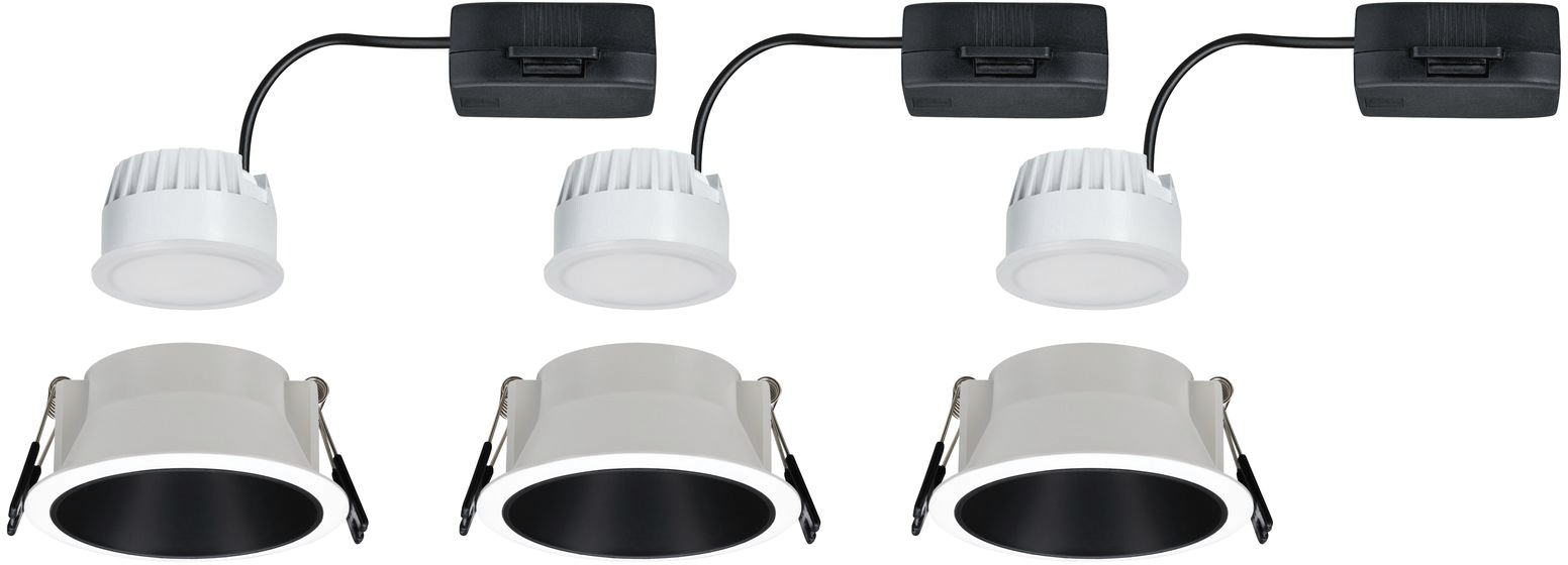 LED-Einbaudownlightset Cole Coin 3x6,5W ws/sw