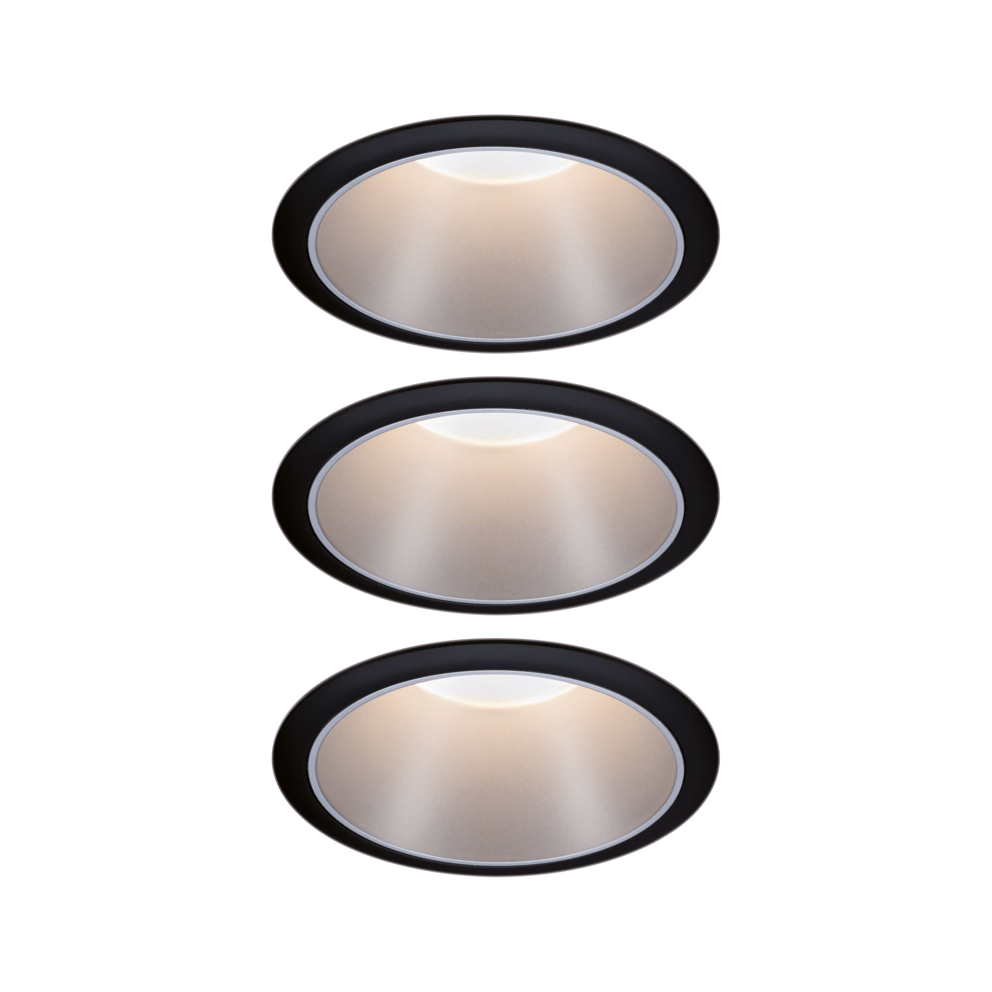 LED-Einbaudownlightset Cole Coin 3x6,5W sw/si