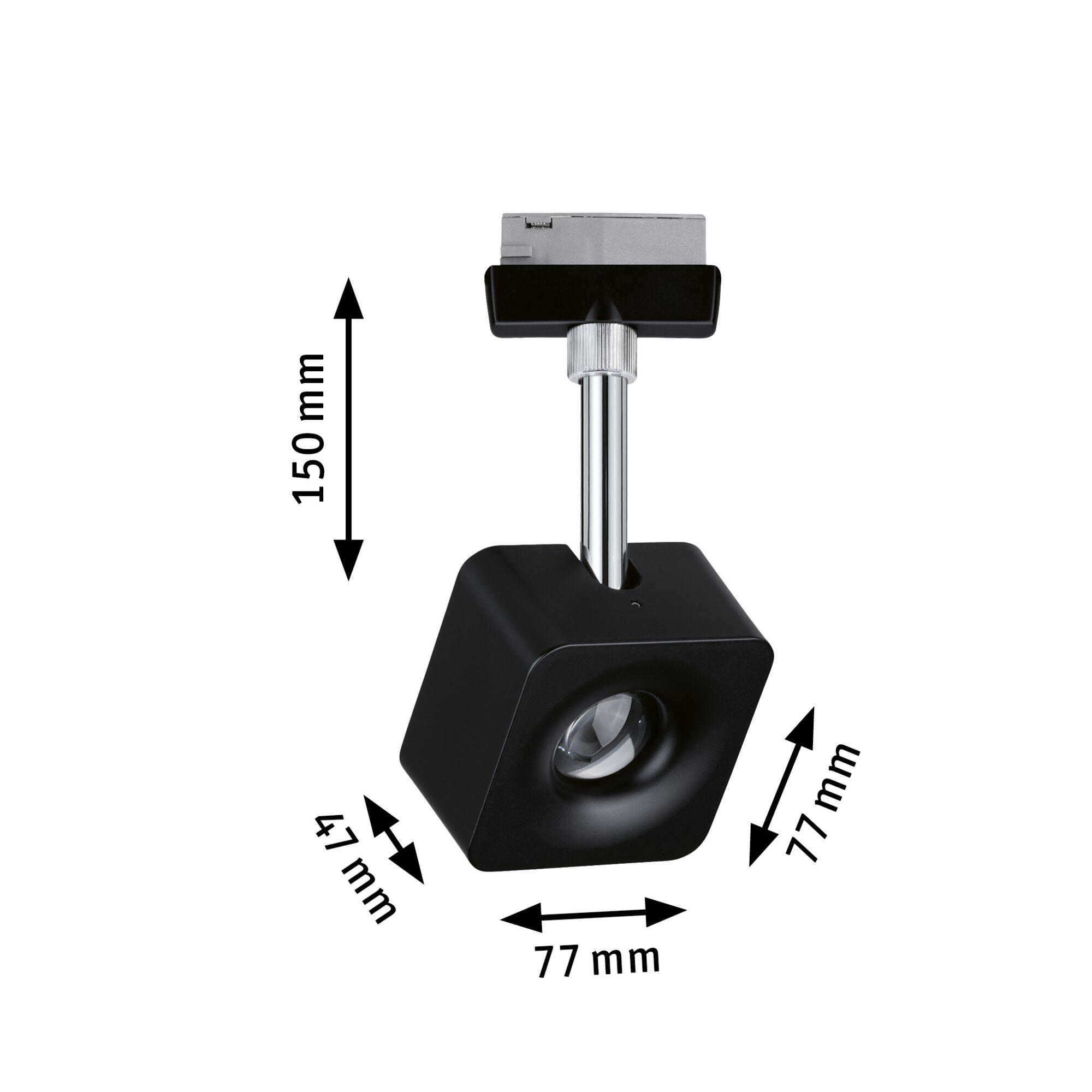 LED-Schienenstrahler 8W Cube 2700K 520lm Konv sw 1LED Alu IP20 mt breitstrahlend