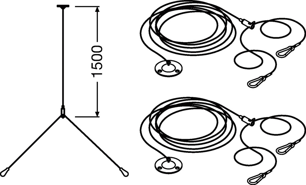 Seilabhängung gr LINEAR SURFACE ST Ø30mm L1500mm