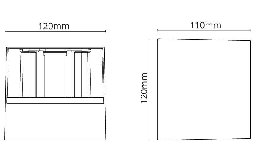 LED-Up/Down Leuchte ARTES 8W 3000K 480lm ws Konv IP65 120x110x120mm