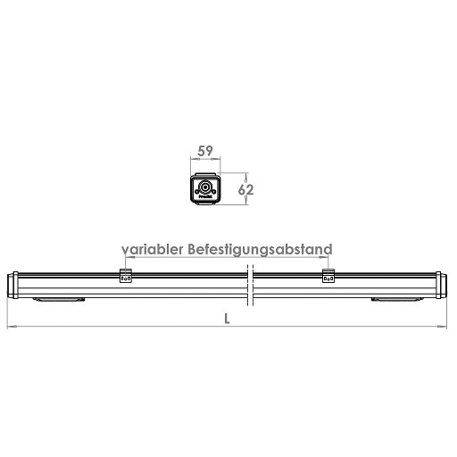 LED-Anbauleuchte KATLA Remade 22W 4000K 2800lm ws Konv IP66 1205x59x62mm