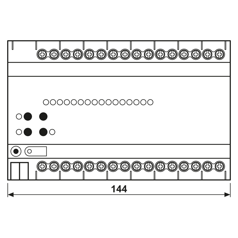 Schaltaktor KNX REG 8TE 16Ausg 16A 3000W 110-230V Vor Ort-/Handbedienung