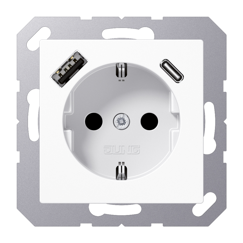 Steckdose 1f aws glz AS/A 1USB-A 1USB-C UP Mit erhöhtem Berührungsschutz IP20