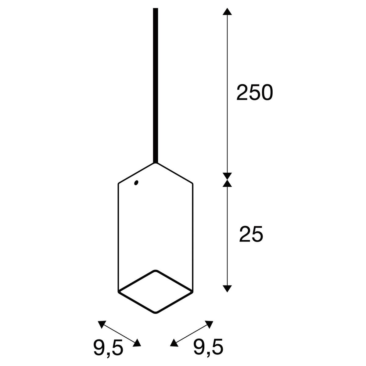 Pendelleuchte 40W HV chr E27 sym IP20 Ø95mm