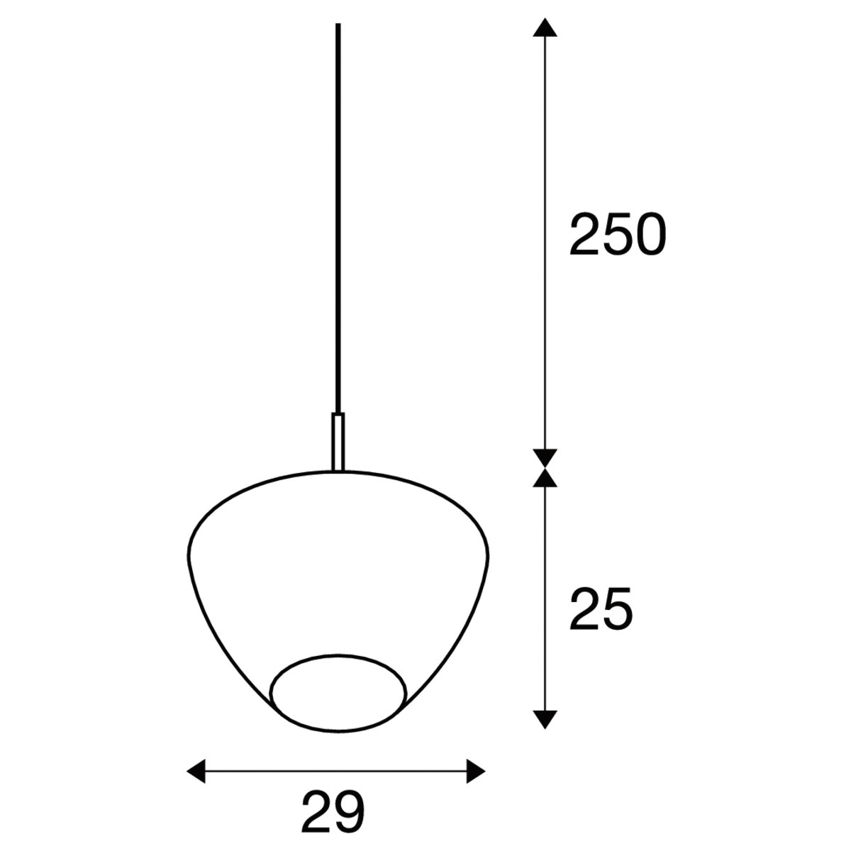 Pendelleuchte 40W HV chr E27 sym IP20 Ø290mm