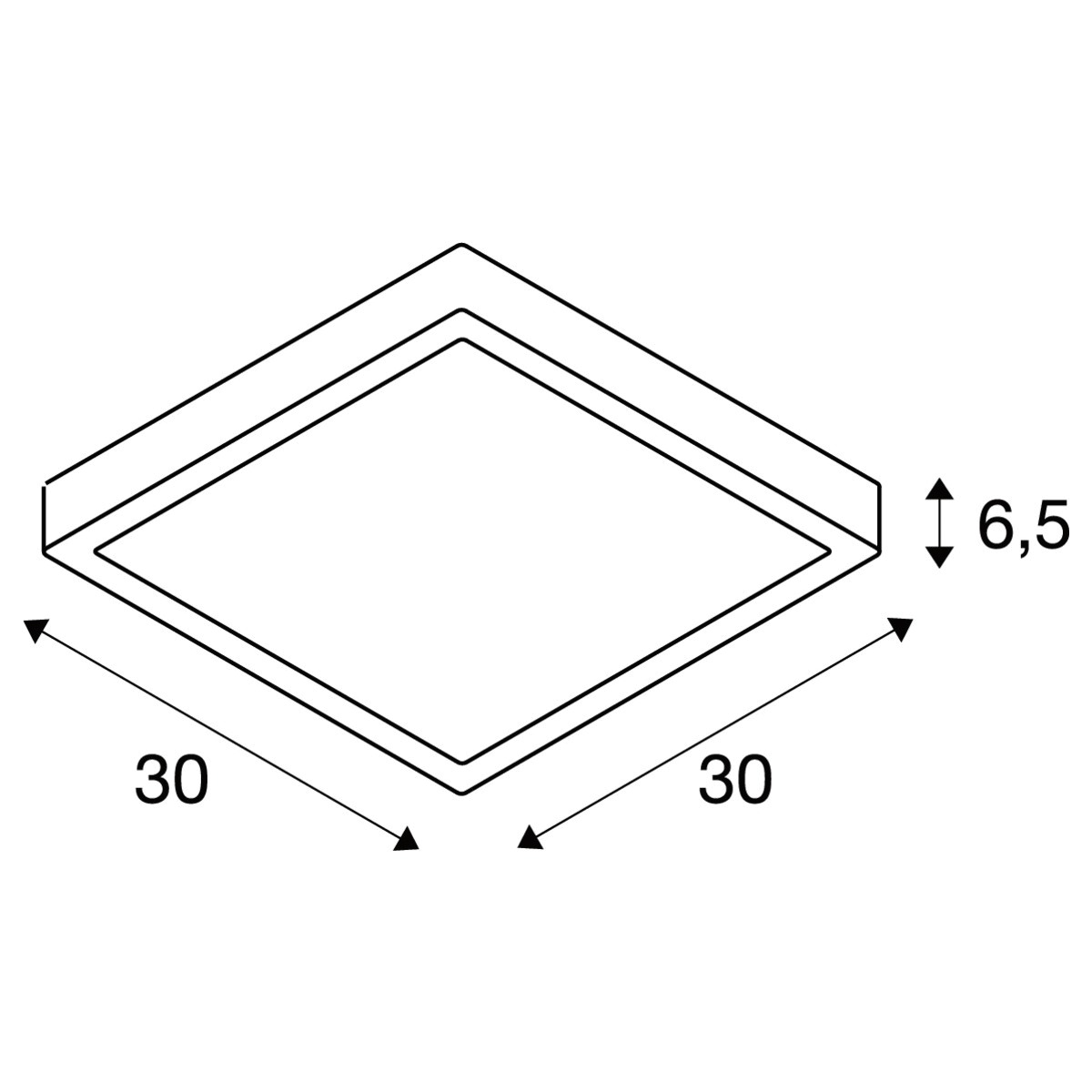 LED-Anbauleuchte 17W 3000-4000K 1300lm anth Konv IP65 300x300x65mm