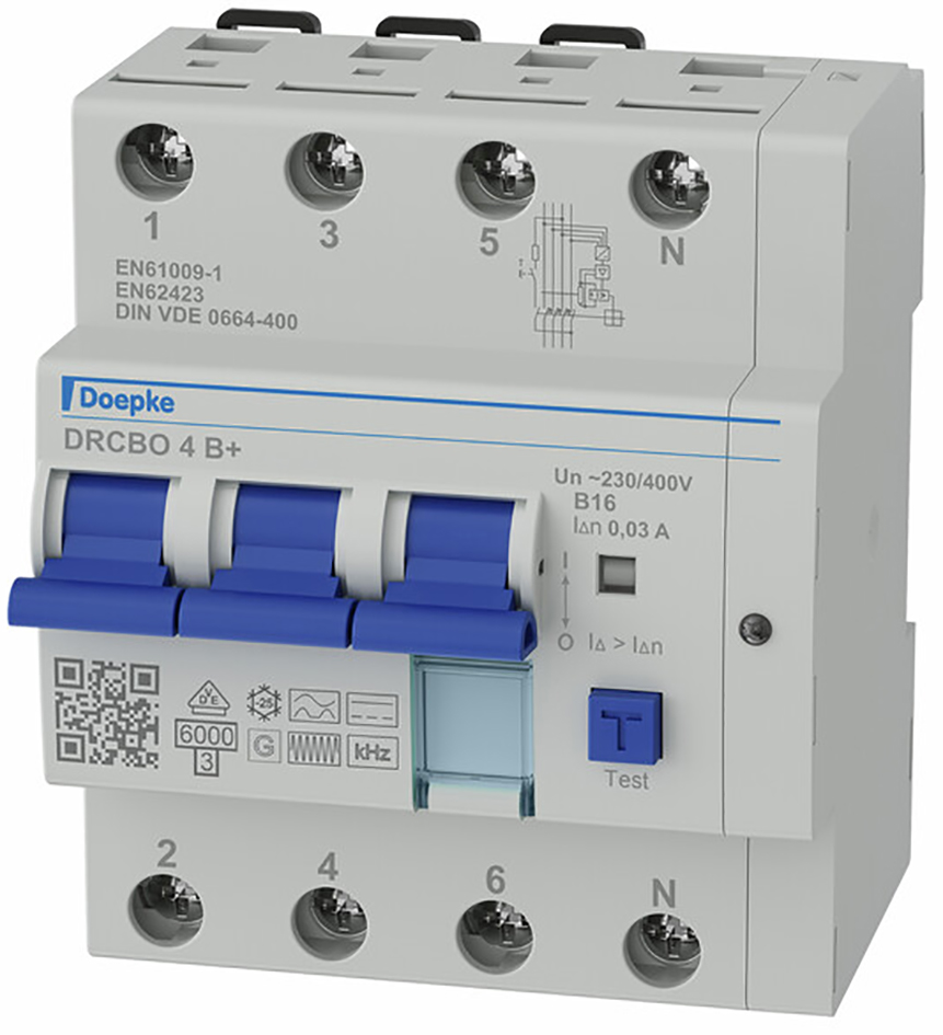 FI/LS-Schutzschalter B16 4p 0,03A B+ 6kA 4,5TE 3p 400V