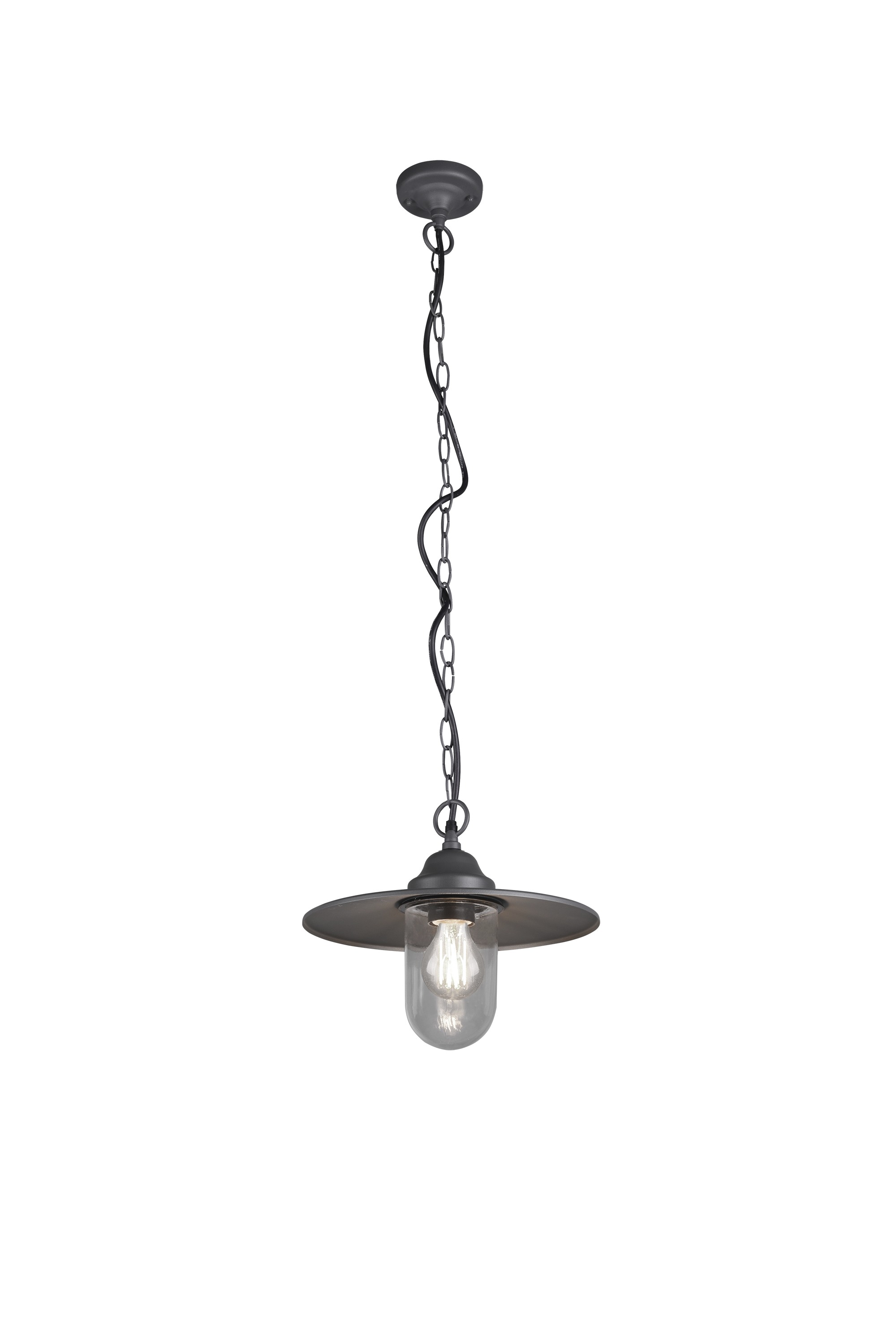 Pendelleuchte 40W BRENTA HV anth E27 sym IP44 Ø300mm