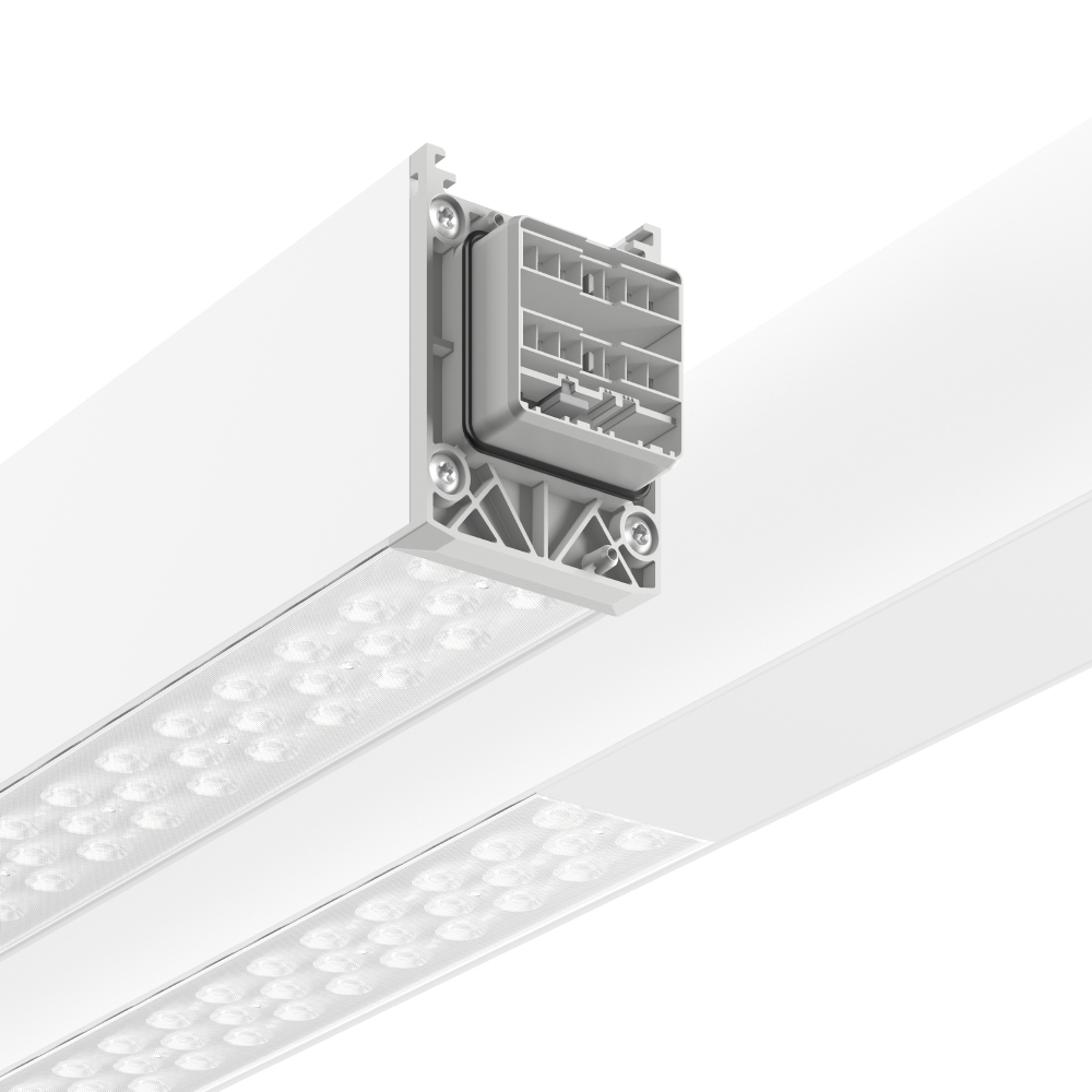 LED-Geräteträger 55W LINEDO 3000K 7800lm 2LEDs elektr.Trafo IP54 ws 58x4547x76mm