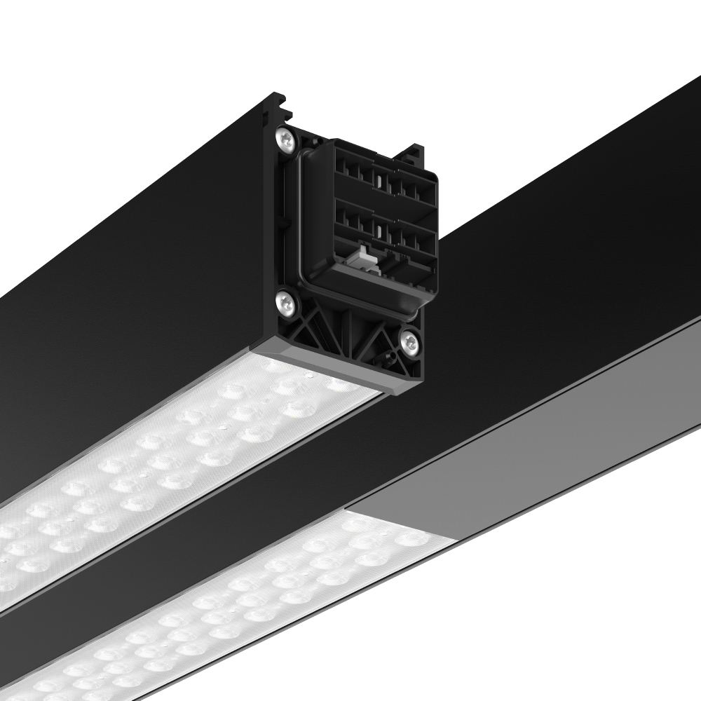 LED-Geräteträger 71W LINEDO 3000K 9900lm 2LEDs elektr.Trafo IP54 sw 58x4547x76mm