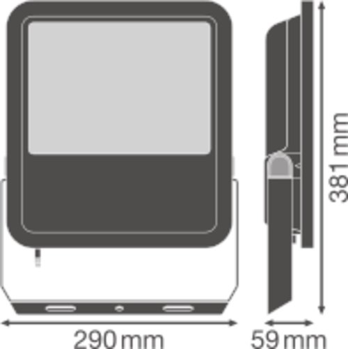 LED-Anbaustrahler 125W Floodlight 4000K 15000lm Konv 1LED Alu IP65 sw mt