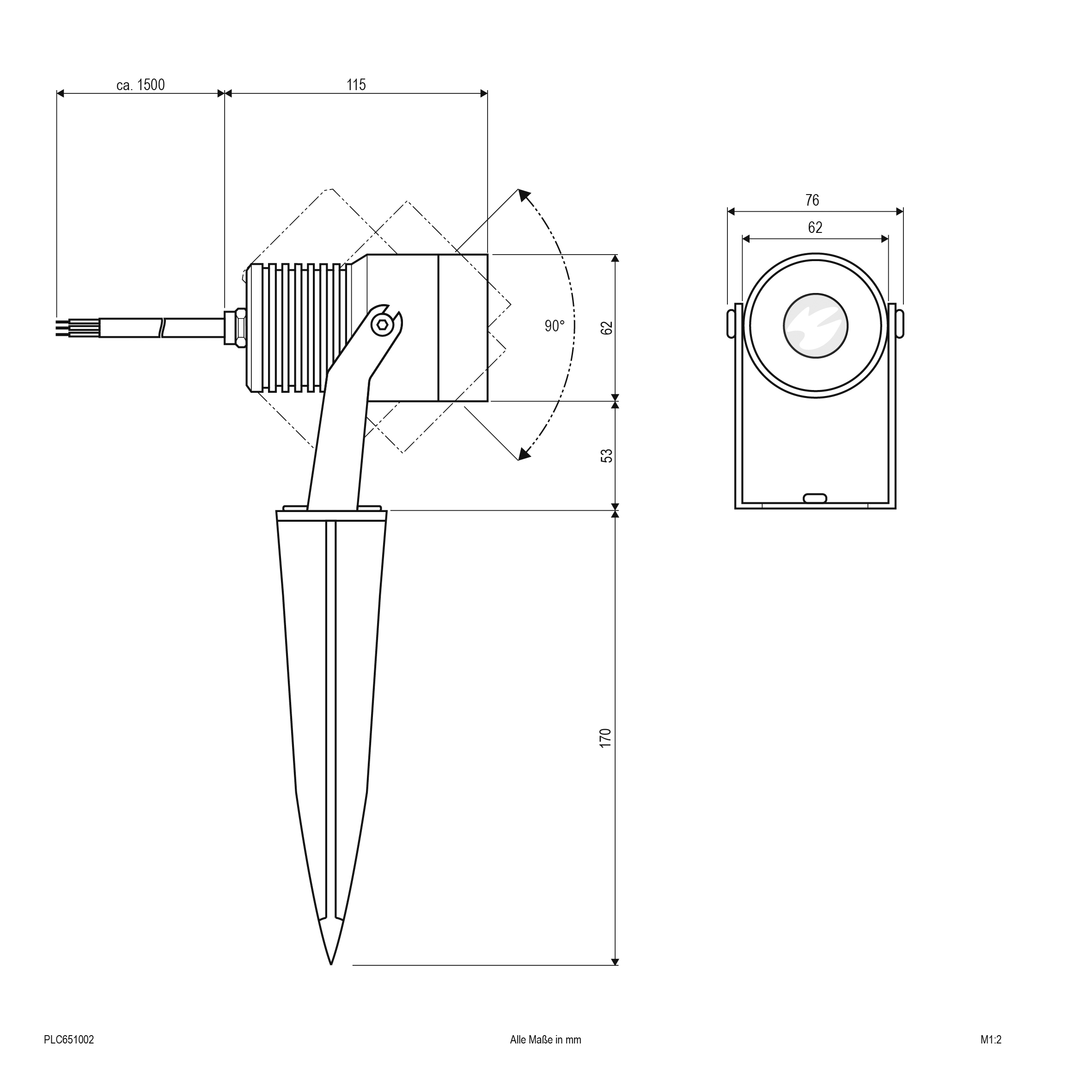 LED-Wegeleuchte 10W IP65 3000K 700lm Alu anth 1LED Kst_tr