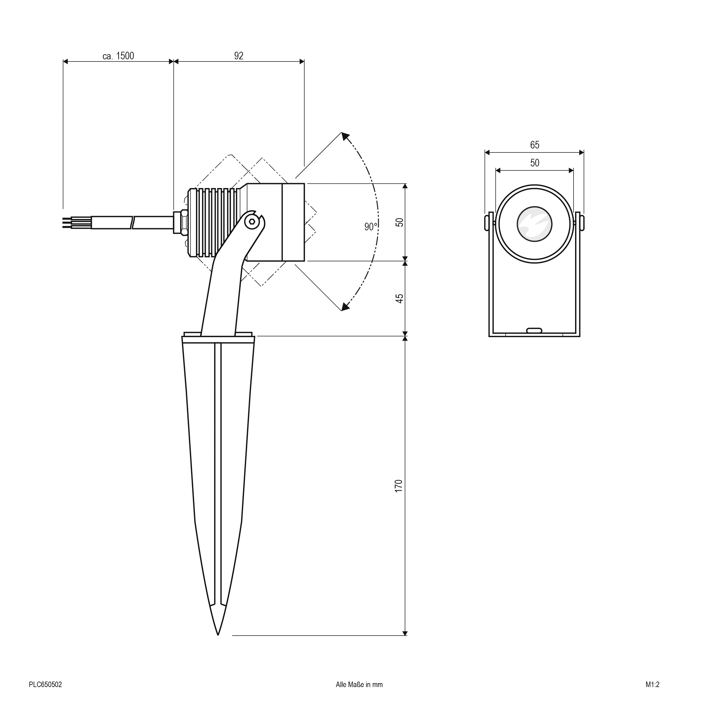 LED-Wegeleuchte 5W IP65 3000K 350lm anth 1LED Alu Kst_tr