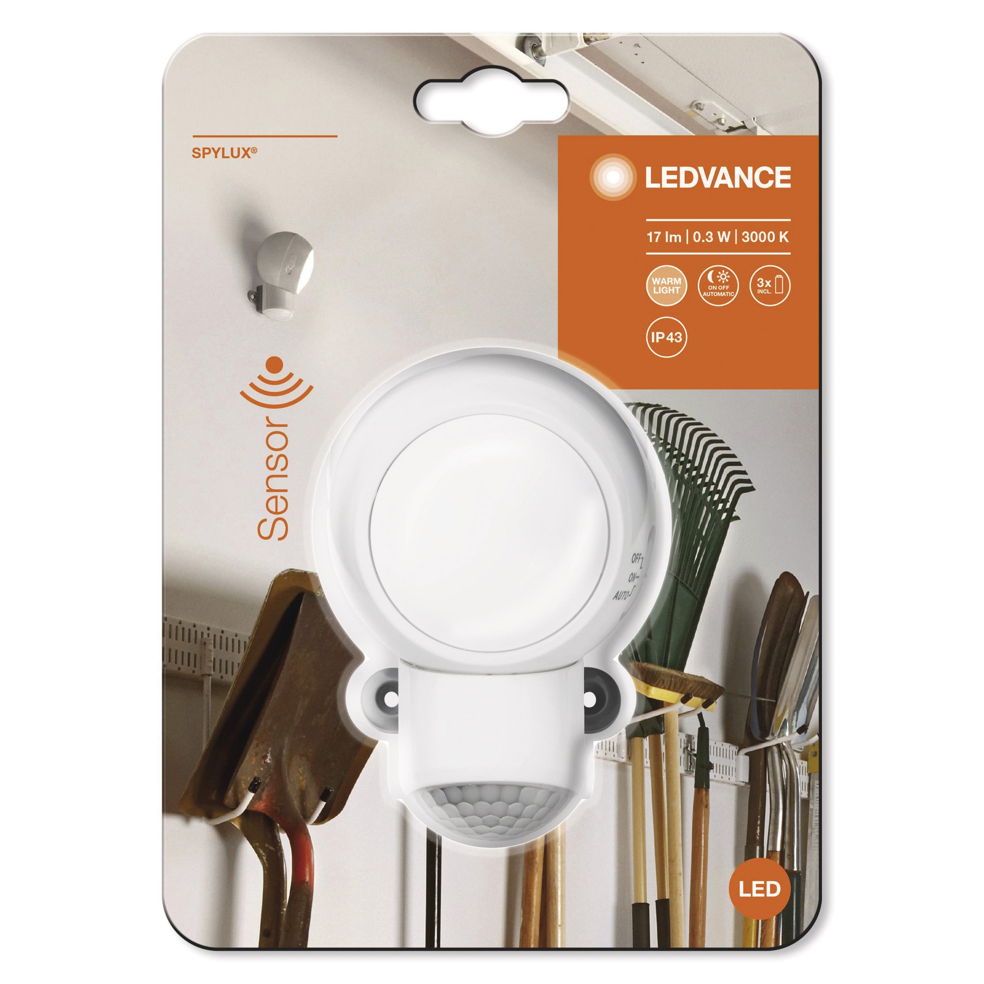 LED-Wandanbauleuchte 0,3W 3000K 17lm ws IP43 BWM 68x68x99mm