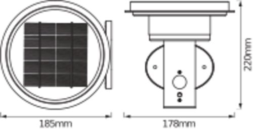 LED-Solarleuchte 6W 3000K 400lm edst BWM IP44 178x185x220mm