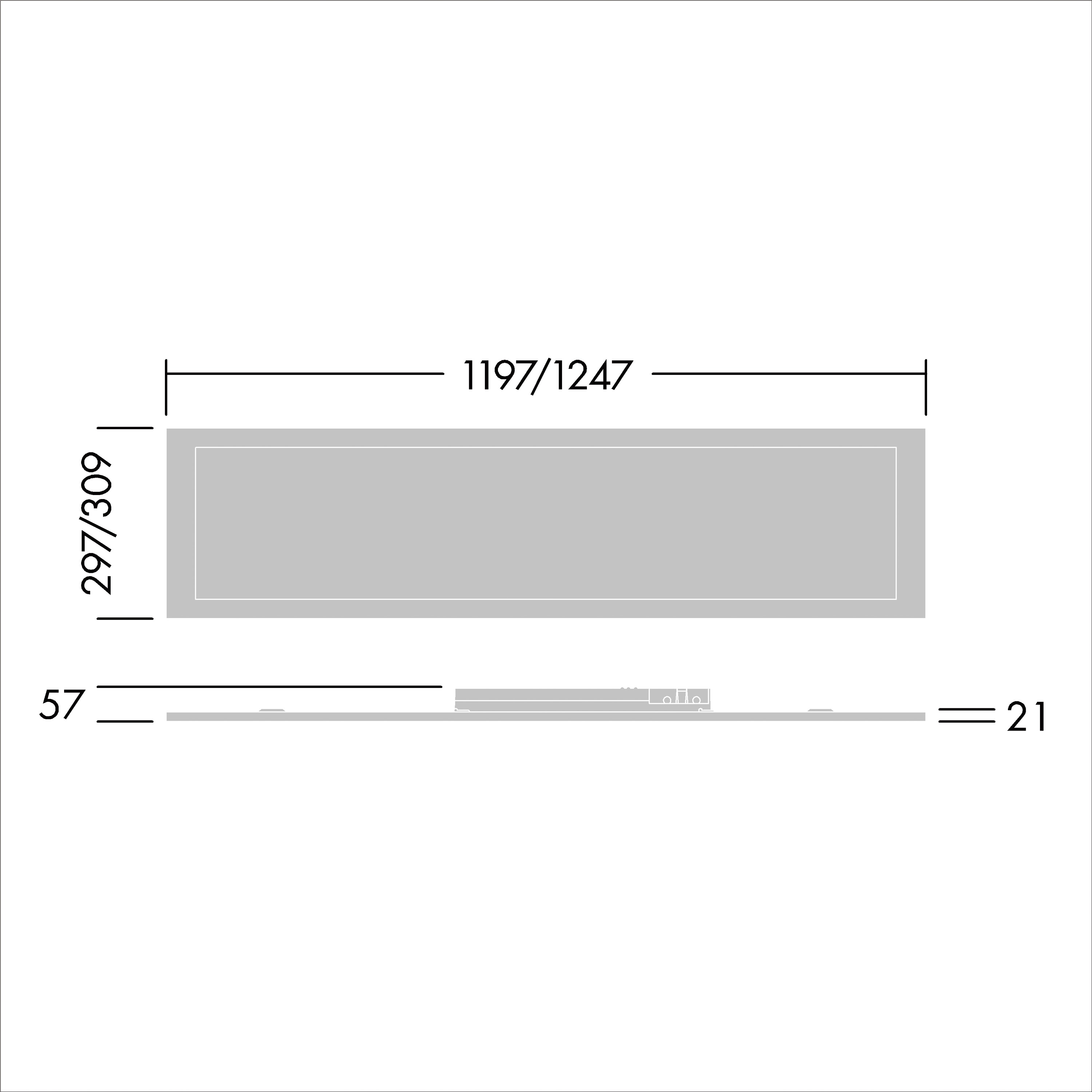 LED-Panel OmegaPro2 40W 2700-6500K ws 3800lm Konv IP40 1247x309x57mm