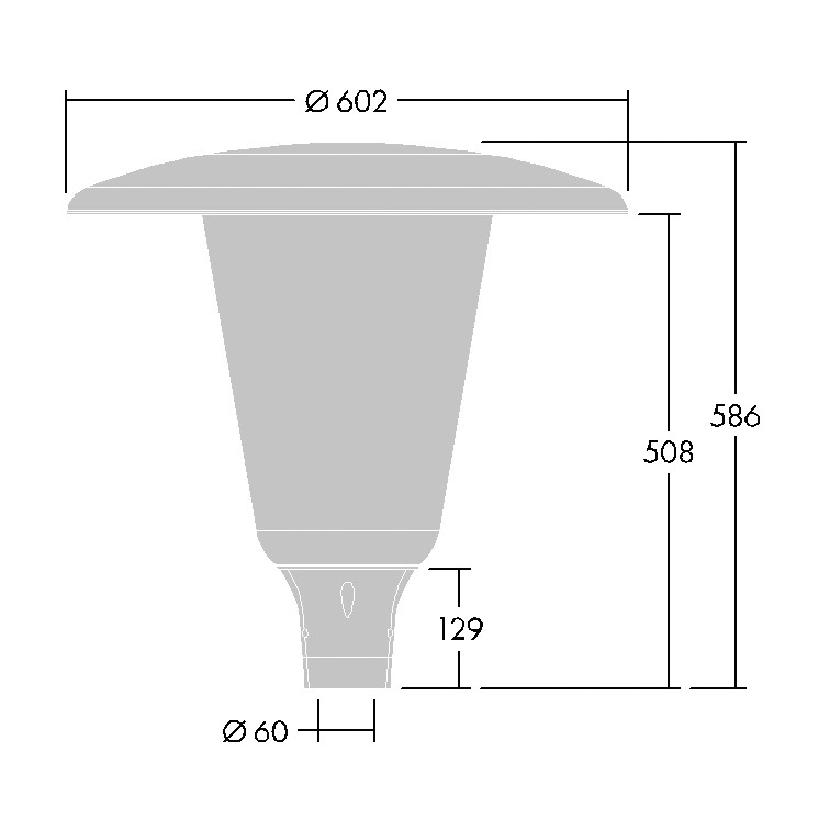 LED-Aufsatzleuchte 28W Aerie 60mm 4000K 3676lm anth elektr.Trafo Alu Kst_tr IP66