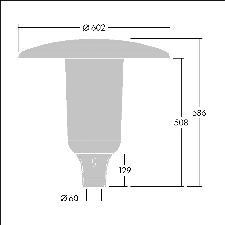 LED-Aufsatzleuchte 36W Aerie 60mm 4000K 5445lm anth elektr.Trafo Alu Kst_tr IP66