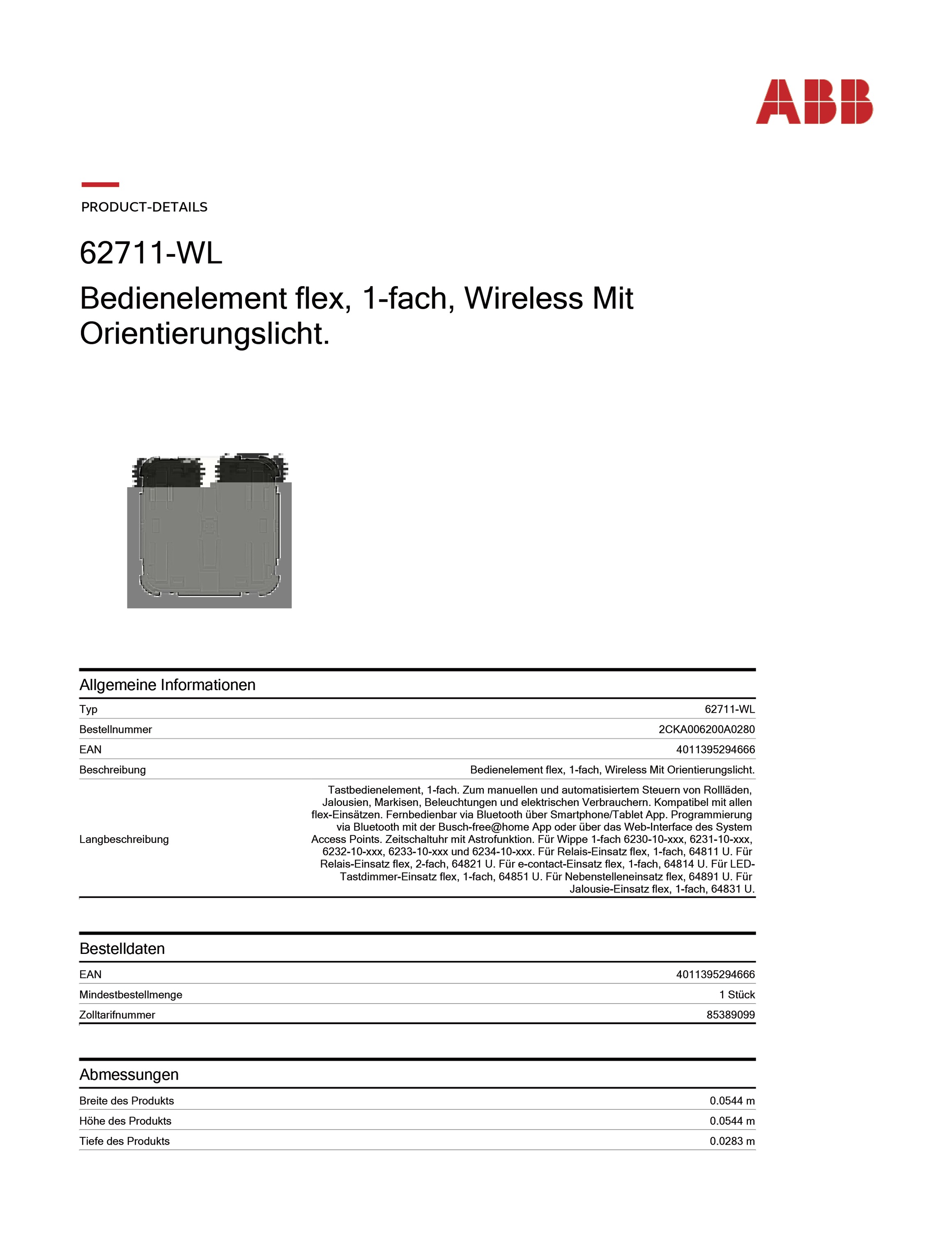 Bedienelement 1f sw flex f.Dimmeins mt Geeignet für Dimmeinsatz m.LED-Anz