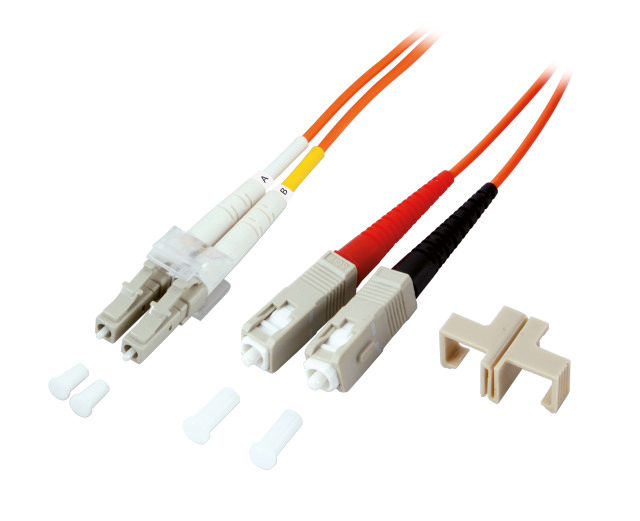 LWL-Patchkabel LC-D/SC-D 50/125 OM2 0,5m or MM50/125