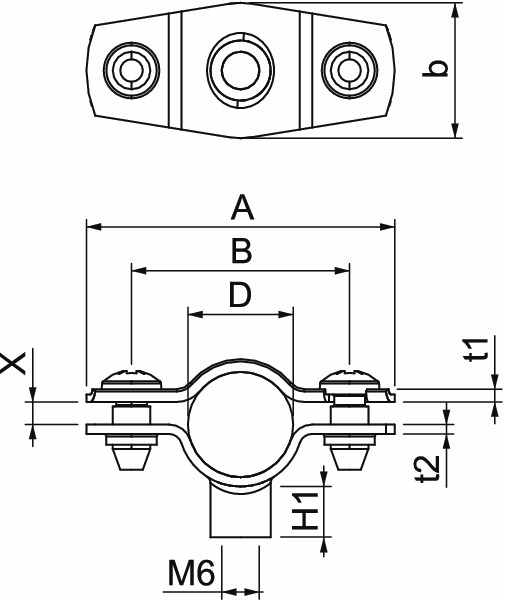 Abstandsschelle 1f Ø14mm geschl ST hfr f.Brandschutzber