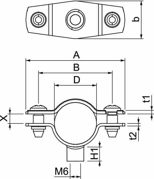 Abstandsschelle 1f Ø20mm geschl ST hfr f.Brandschutzber