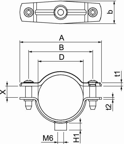 Abstandsschelle 1f Ø36mm geschl ST hfr f.Brandschutzber