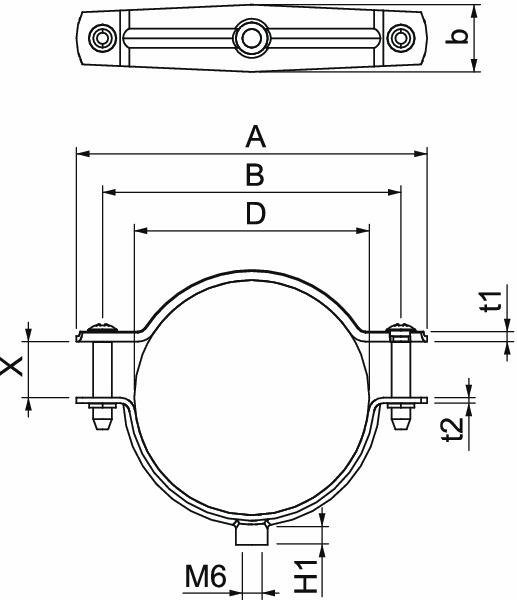 Abstandsschelle 1f Ø63mm geschl ST hfr f.Brandschutzber