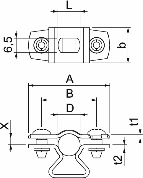 Abstandsschelle 1f Ø10mm geschl ST hfr