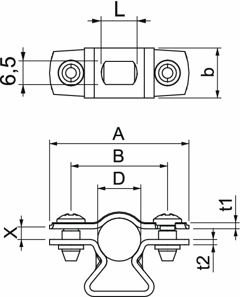 Abstandsschelle 1f Ø12mm geschl ST hfr