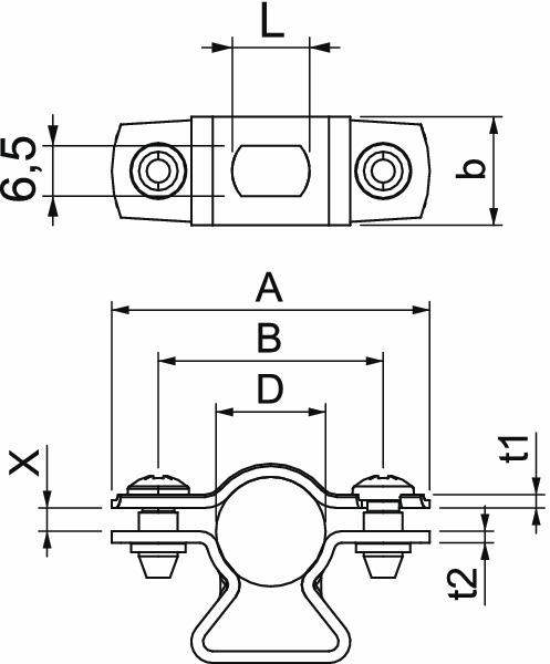 Abstandsschelle 1f Ø14mm geschl ST hfr