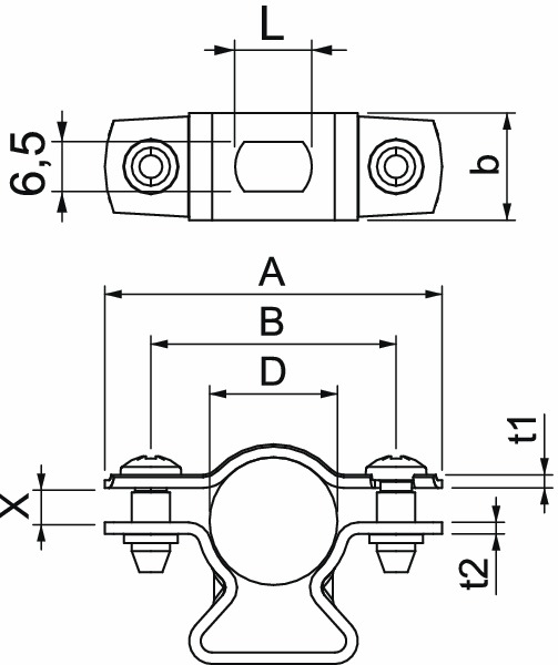 Abstandsschelle 1f Ø17mm geschl ST hfr