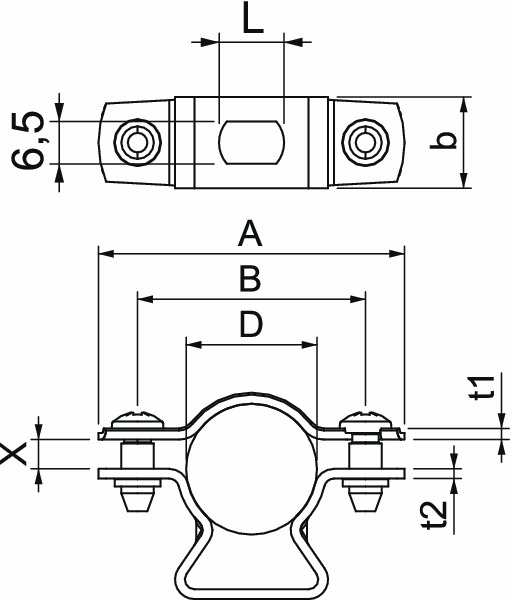 Abstandsschelle 1f Ø20mm geschl ST hfr f.Brandschutzber