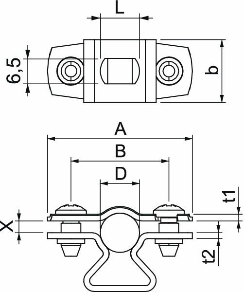 Abstandsschelle 1f Ø10mm geschl Alu hfr