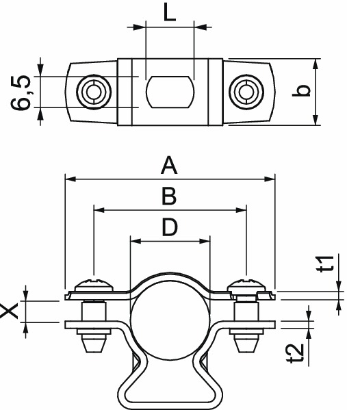 Abstandsschelle 1f Ø17mm geschl Alu hfr