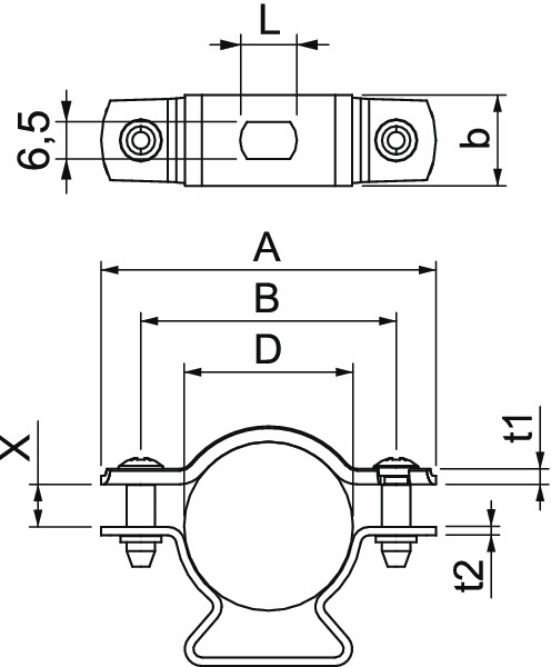 Abstandsschelle 1f Ø30mm geschl Alu hfr