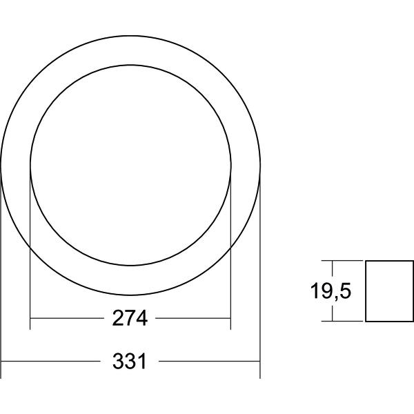 Frontring zu 12207073, ch Dekorelement chr glz Alu Ø330mm