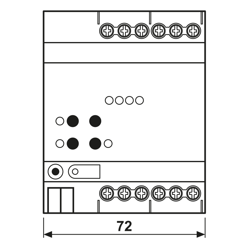 Dimmaktor KNX 0-225W REG 4TE 4Ausg Vor Ort-/Handbedienung