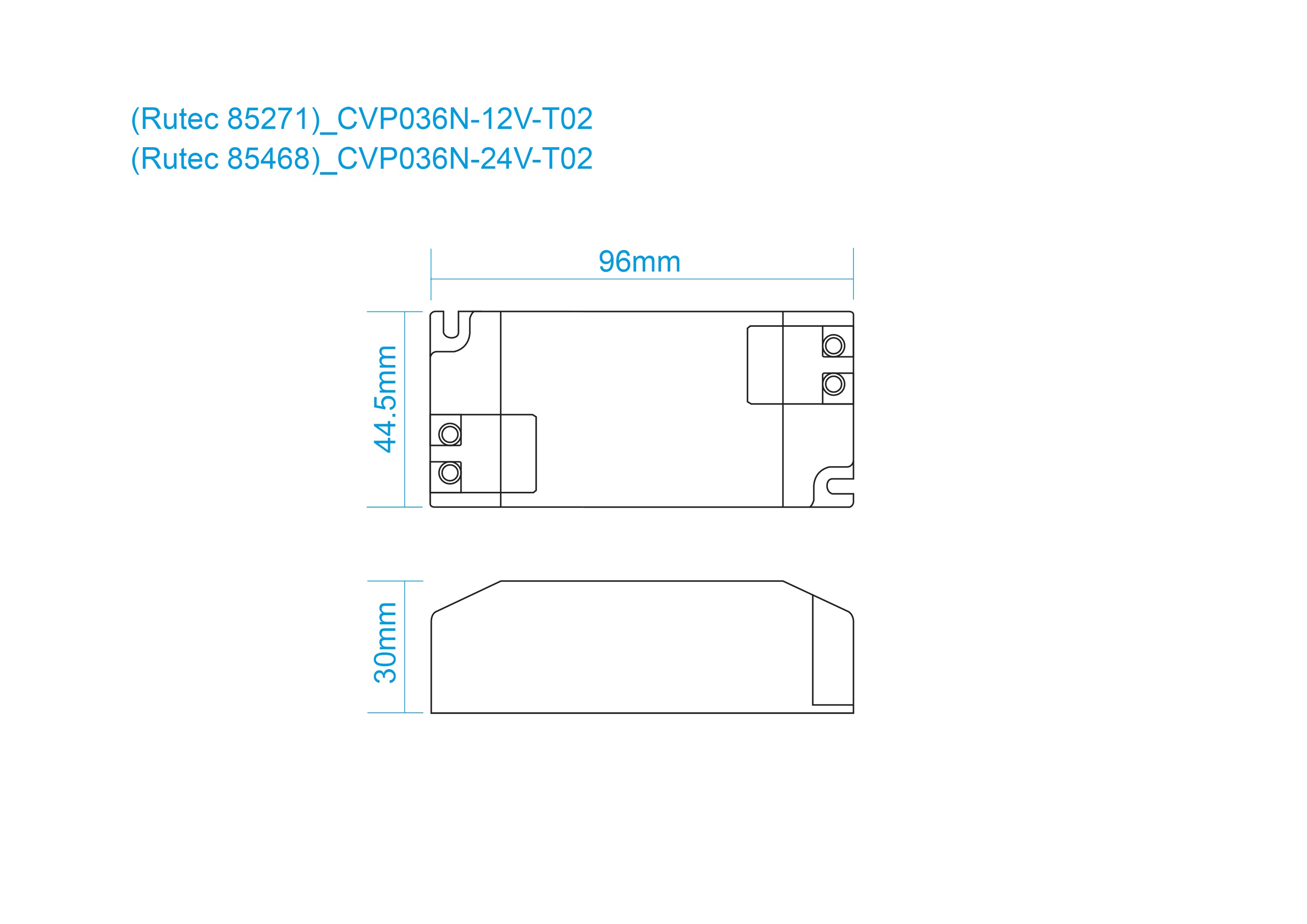 LED-Trafo 36W 3000mA 12V IP20 Kstgeh stat 96x44,5x30mm | 1693861