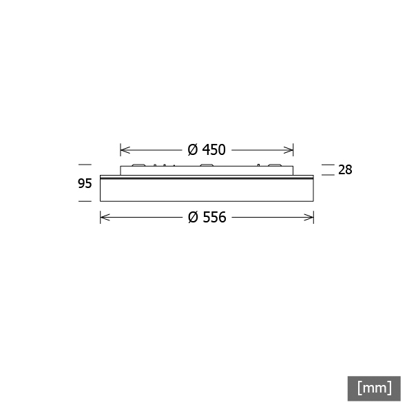 LED-Kunststoffleuchte Lunata 20,6W 4000K 2450lm sw Konv Dimmung DALI IP20