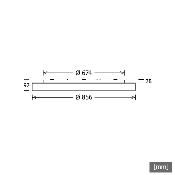 LED-Kunststoffleuchte Lunata 37,7W 4000K 4900lm ws Konv Dimmung DALI IP20