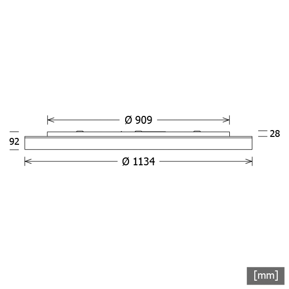 LED-Kunststoffleuchte Lunata 58,5W 3000K 7380lm si Konv Dimmung DALI IP20