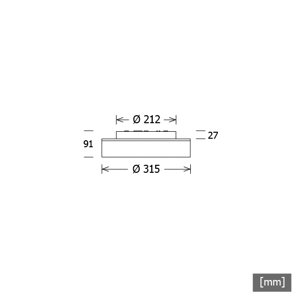 LED-Kunststoffleuchte Lunata 17W 3000K 1370lm ws Konv Dimmung DALI IP20