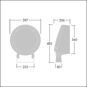 LED-Anbaustrahler 117W CONTRAST 3000K mt 11814lm Konv Dimmung DALI 1LED Alu IP66