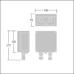 Anschlussdose CONTRAST ws 2p 177mm