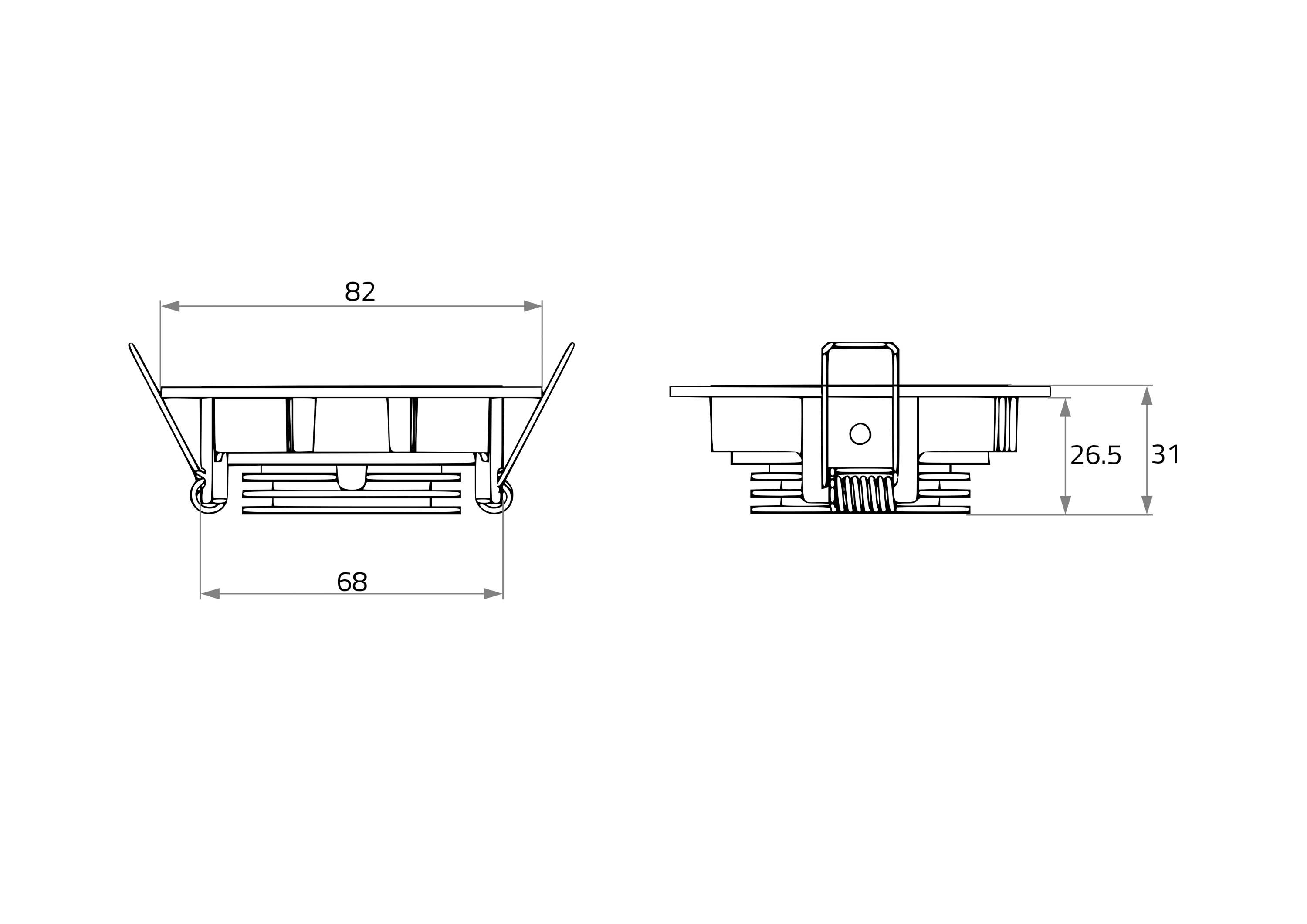 LED-Einbaustrahler 8W TALU 2700K 694lm Konv ws 1LED Alu IP20 mt RF:hochglänzend